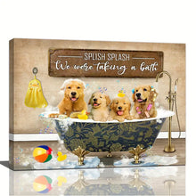 Load image into Gallery viewer, SPLISH SPLASH WE WERE TAKING A BATH . CANVAS ART by MishL