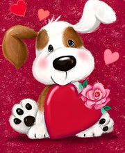 Load image into Gallery viewer, PUPPY LOVE . DIAMOND ART by MishL