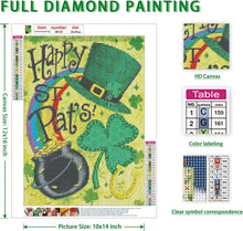 Load image into Gallery viewer, HAPPY ST. PAT'S DAY POT OF GOLD . DIAMOND ART by MishL