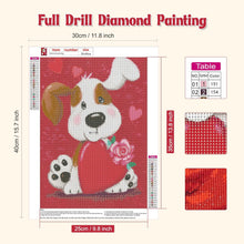 Load image into Gallery viewer, PUPPY LOVE . DIAMOND ART by MishL