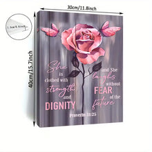 Load image into Gallery viewer, SHE IS CLOTHED WITH STRENGTH . CANVAS ART by MishL