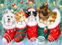 Load image into Gallery viewer, THE CHRISTMAS STOCKING . DIAMOND ART by MishL