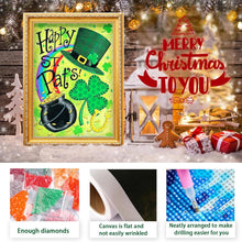 Load image into Gallery viewer, HAPPY ST. PAT'S DAY POT OF GOLD . DIAMOND ART by MishL