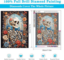 Load image into Gallery viewer, FLORAL SKELETON . DIAMOND ART by MishL