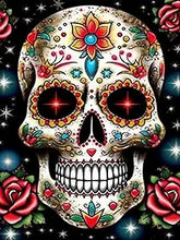 Load image into Gallery viewer, FLORAL SKULL DIAMOND ART by MishL