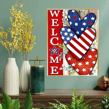 Load image into Gallery viewer, PATRIOTIC WELCOME . DIAMOND ART by MishL
