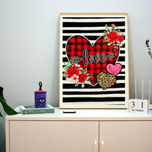 Load image into Gallery viewer, PLAID HEART . DIAMOND ART by MishL