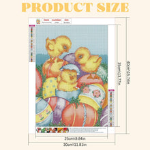 Load image into Gallery viewer, THREE LITTLE CHICKS . DIAMOND ART by MishL