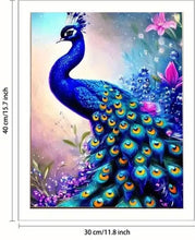 Load image into Gallery viewer, PASSIONATE PEACOCK . INSPIRATIONS DIAMOND ART By MishL