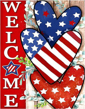 Load image into Gallery viewer, PATRIOTIC WELCOME . DIAMOND ART by MishL
