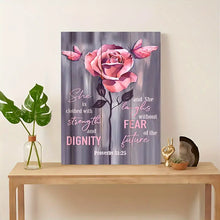 Load image into Gallery viewer, SHE IS CLOTHED WITH STRENGTH . CANVAS ART by MishL