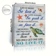 Load image into Gallery viewer, LIFE IS SHORT SO LIVE LIKE A TURTLE . CANVAS ART by MishL