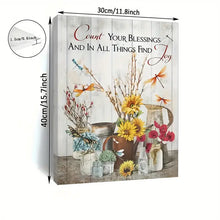 Load image into Gallery viewer, COUNT YOUR BLESSINGS AND IN ALL THINGS FIND JOY . CANVAS ART by MishL