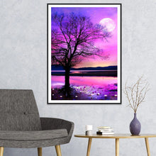 Load image into Gallery viewer, PURPLE SUNRISE . DIAMOND ART by MishL