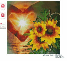 Load image into Gallery viewer, SUNFLOWER LOVE . DIAMOND ART by MishL