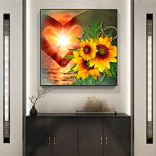 Load image into Gallery viewer, SUNFLOWER LOVE . DIAMOND ART by MishL
