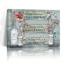 Load image into Gallery viewer, HOME . FAMILY . BLESSING . CANVAS WALL ART
