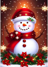 Load image into Gallery viewer, RED SNOWMAN . DIAMOND PAINTING
