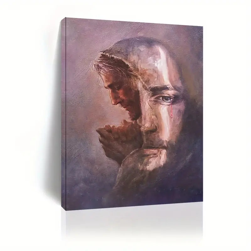 TWO FACES OF CHRIST . CANVAS WALL ART