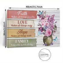 Load image into Gallery viewer, FAITH . LOVE . HOPE . FAMILY . CANVAS WALL ART
