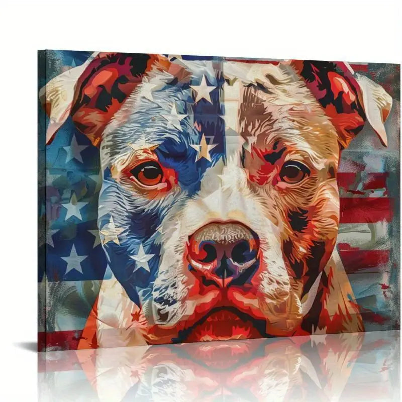 AMERICAN PITBULL . CANVAS WALL ART