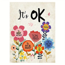 Load image into Gallery viewer, IT&#39;S OK TO NOT BE PERFECT . CANVAS WALL ART
