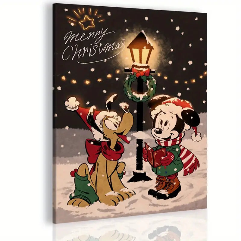 DISNEY MERRY CHRISTMAS . CANVAS WALL ART