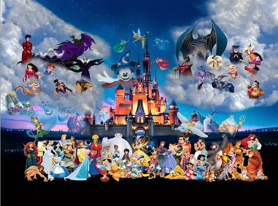 DISNEY MOVIE CHARACTERS . CANVAS WALL ART