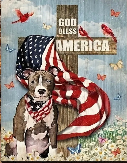 GOD BLESS AMERICA . CANVAS WALL ART