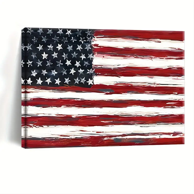 AMERICAN FLAG . CANVAS WALL ART