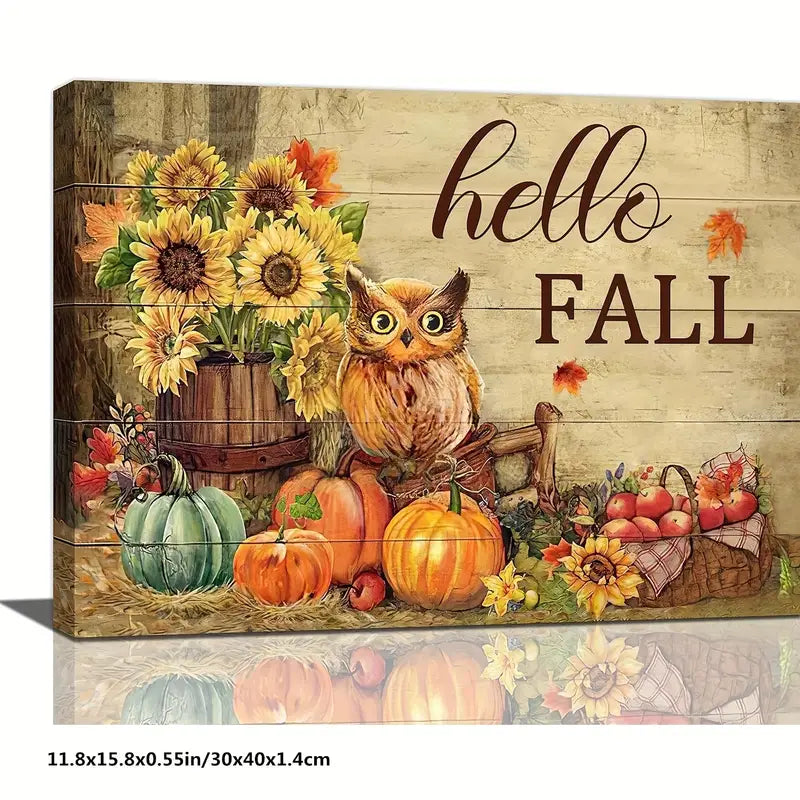 HELLO FALL . CANVAS WALL ART