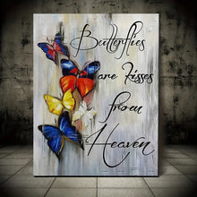 Load image into Gallery viewer, BUTTERFLIES ARE KISSES FROM HEAVEN . CANVAS WALL ART
