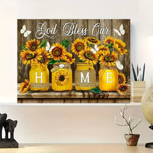 Load image into Gallery viewer, GOD BLESS OUR HOME . CANVAS WALL ART
