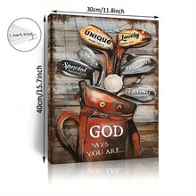 Load image into Gallery viewer, GOD SAYS YOU ARE . GOLF CLUBS . CANVAS WALL ART
