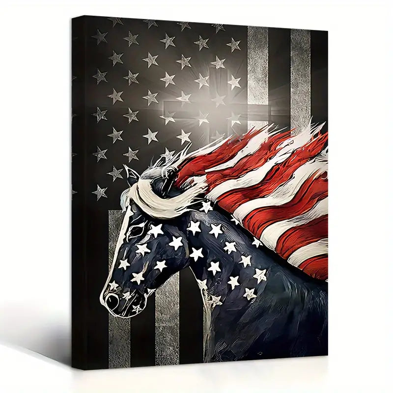 AMERICAN STALLION . CANVAS WALL ART