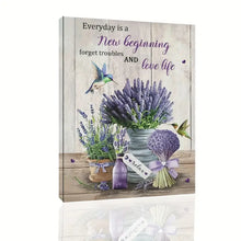 Load image into Gallery viewer, EVERY DAY IS A NEW BEGINNING . LAVENDER . CANVAS WALL ART
