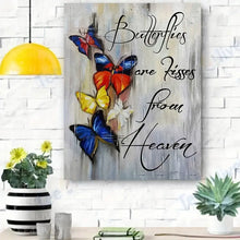 Load image into Gallery viewer, BUTTERFLIES ARE KISSES FROM HEAVEN . CANVAS WALL ART
