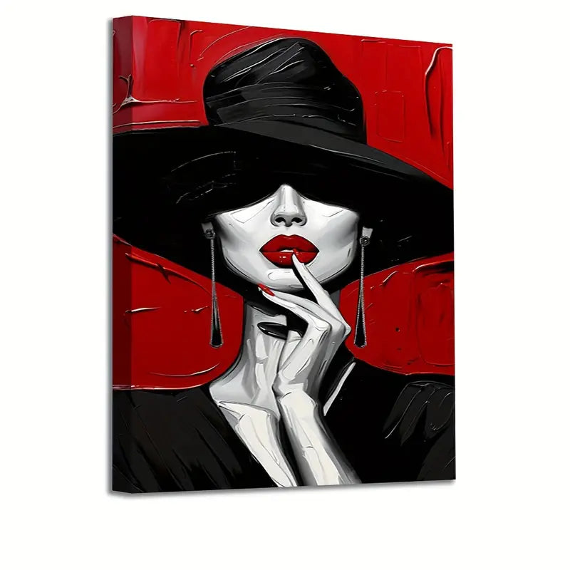 MYSTERIOUS LADY . CANVAS WALL ART