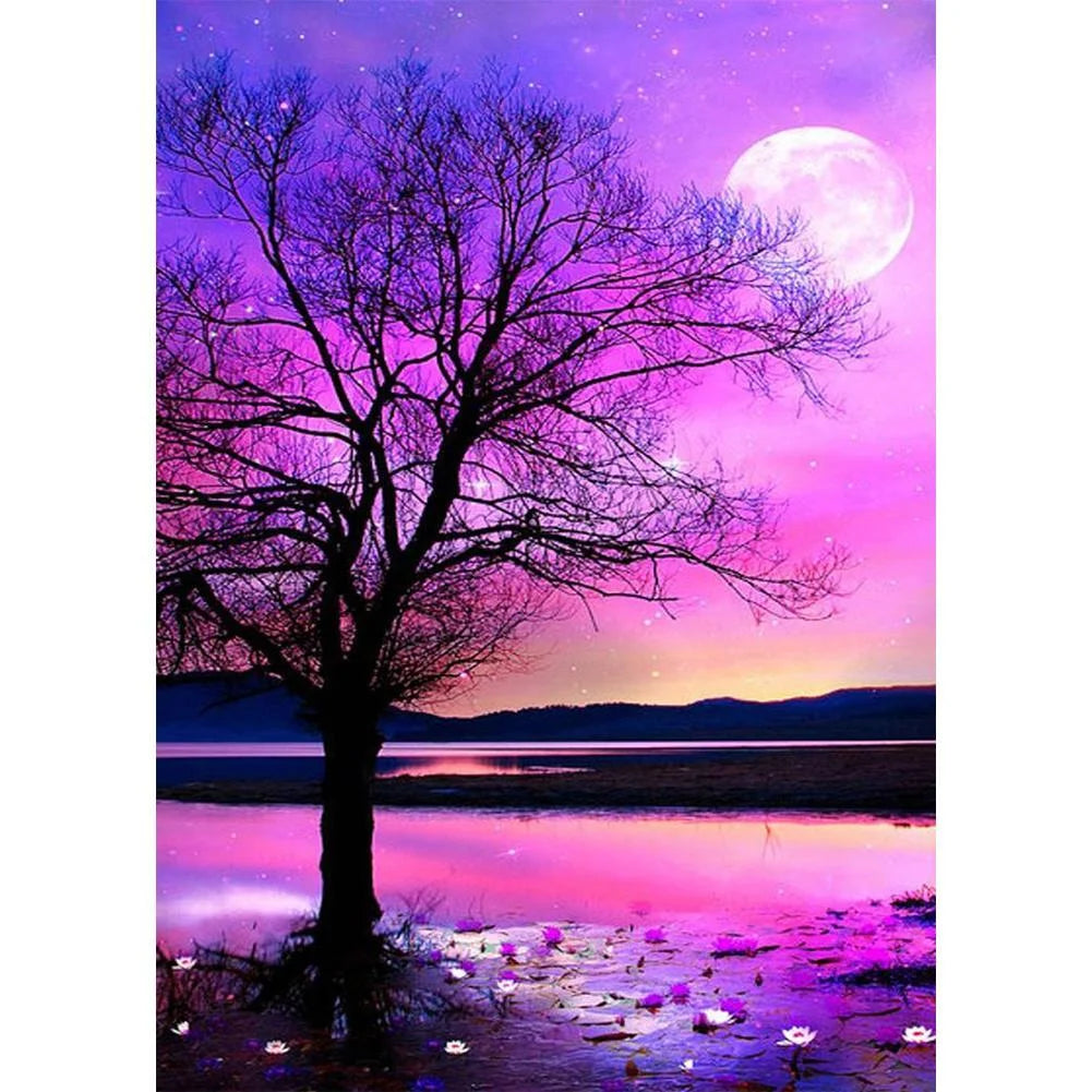 PURPLE SUNRISE . DIAMOND PAINTING