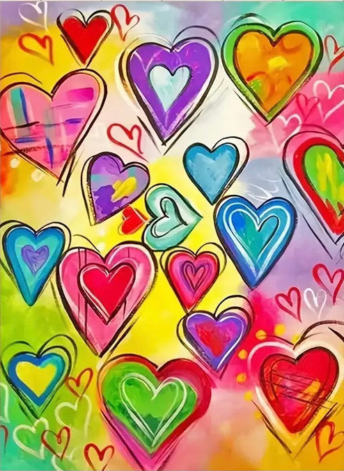 HEART MEDLEY . DIAMOND PAINTING