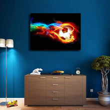 Load image into Gallery viewer, SOCCER BALL ON FIRE . DIAMOND PAINTING
