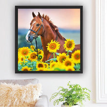 Load image into Gallery viewer, SUNFLOWER HORSE . DIAMOND PAINTING
