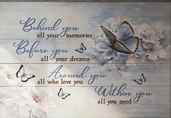 BEHIND YOU . BUTTERFLIES . CANVAS WALL ART