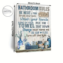 Load image into Gallery viewer, BATHROOM RULES . CANVAS WALL ART
