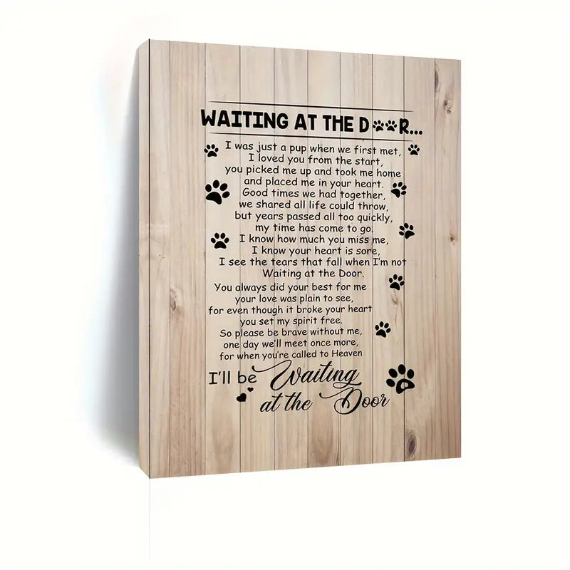 WAITING AT THE DOOR . CANVAS WALL ART