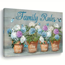 Load image into Gallery viewer, FAMILY RULES . CANVAS WALL ART
