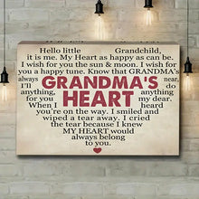 Load image into Gallery viewer, GRANDMA&#39;S HEART . CANVAS WALL ART
