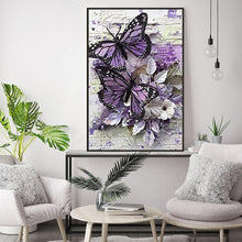 Load image into Gallery viewer, PURPLE BUTTERFLIES . DIAMOND PAINTING
