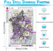 Load image into Gallery viewer, PURPLE BUTTERFLIES . DIAMOND PAINTING
