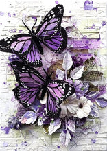 Load image into Gallery viewer, PURPLE BUTTERFLIES . DIAMOND PAINTING
